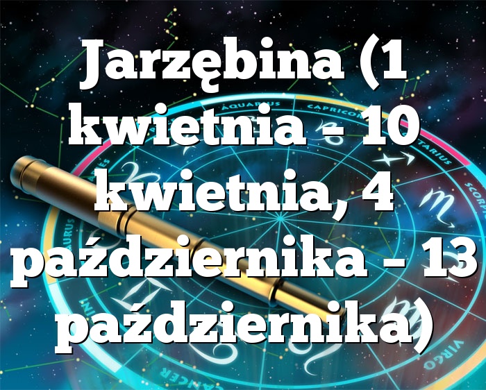 Jarzębina (1 kwietnia – 10 kwietnia, 4 października – 13 października)